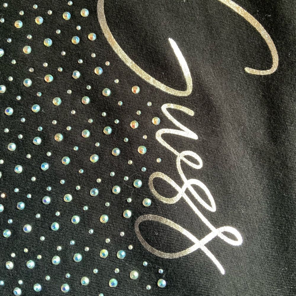 Guess Black Graphic Short Sleeve Crew neck Embellished NWT Tee Large - Picture 8 of 8